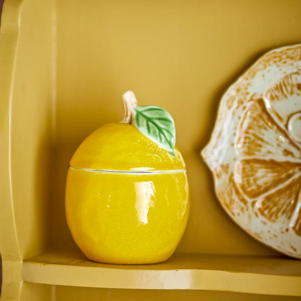 Bloomingville Gefäß mit Deckel Limone Gelb