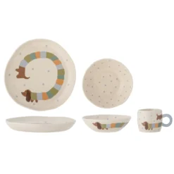 Bloomingville Geschirr-Set Hund Charlie Blue 3-teilig