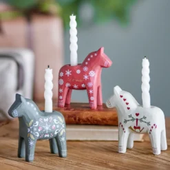 Bloomingville Kerzenhalter Pferd Siffer Rot 3er-Set