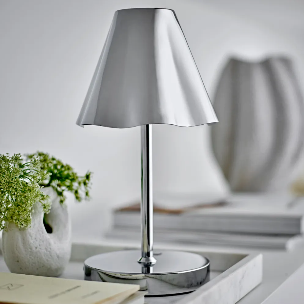 Bloomingville Lampe tragbar & wiederaufladbar Lianna Silber