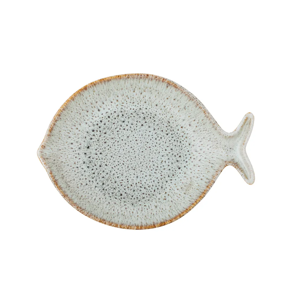 Bloomingville Servierplatte Fisch Fleur Natur