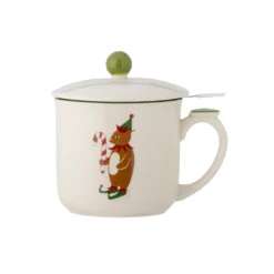 Bloomingville Tasse mit Deckel und Teesieb Valentin Grün