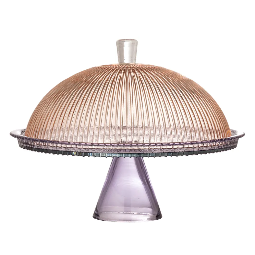 Bloomingville Tortenplatte mit Glocke Tayo Bunt