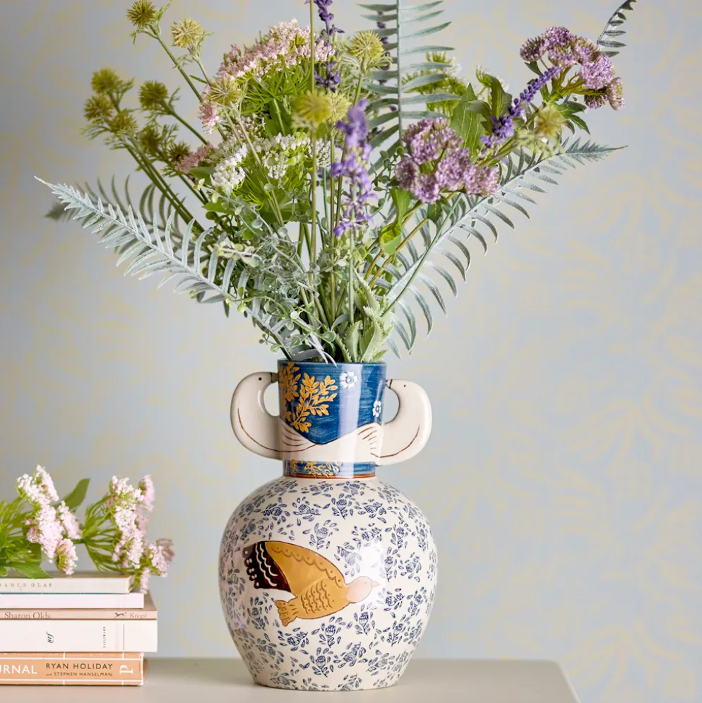 Bloomingville Vase Hezha Blue