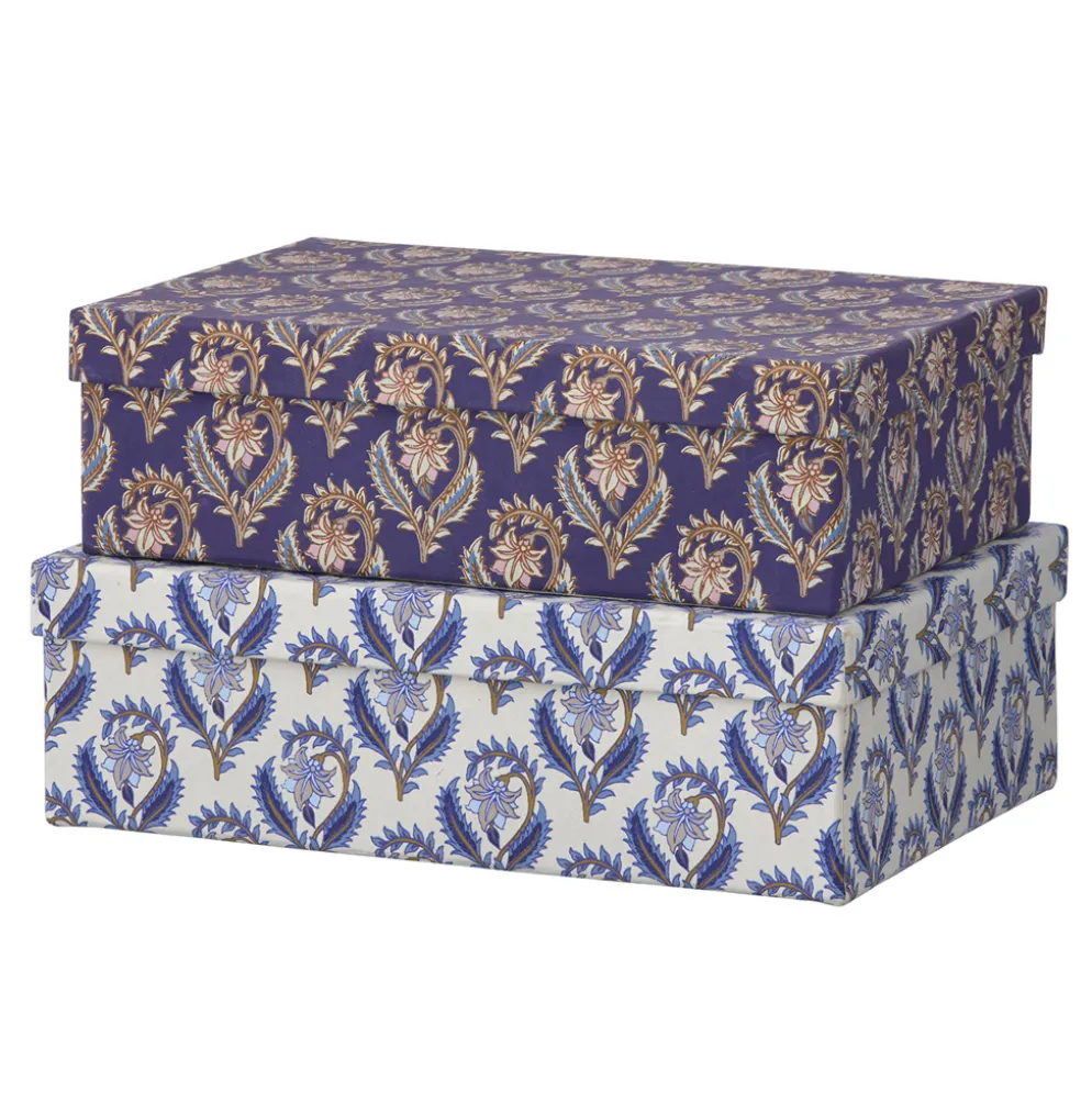 Bungalow Denmark Box länglich L Bindiya Indigo 2er-Set