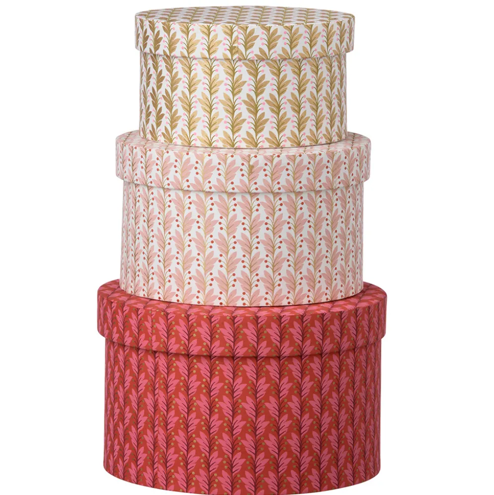 Bungalow Denmark Box rund Naya Scarlet 3er-Set