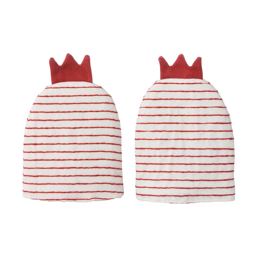 Bungalow Denmark Eierwärmer Chickens White/Red 2er-Set