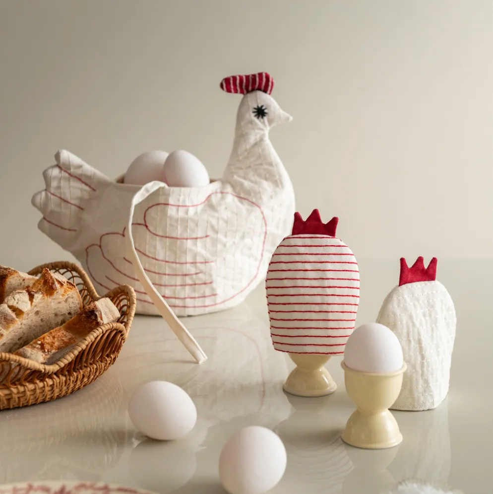 Bungalow Denmark Eierwärmer Chickens White 2er-Set