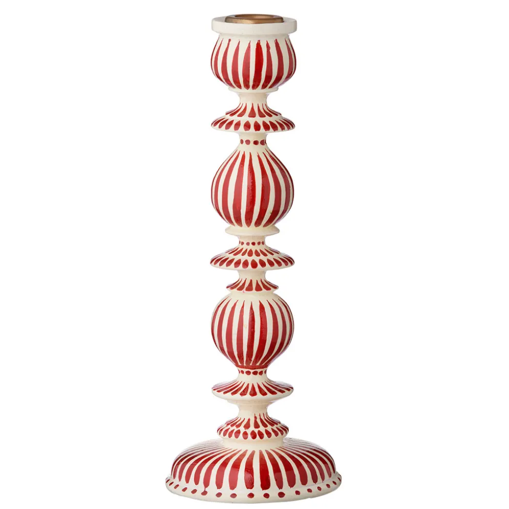 Bungalow Denmark Kerzenhalter Stripes White/Red 30cm
