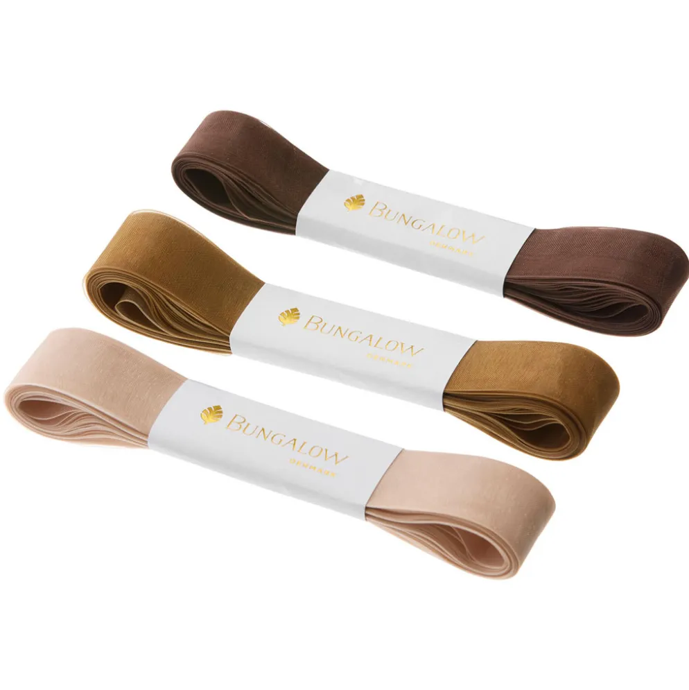 Bungalow Denmark Schleifenband Organza 22mm Sand 3er-Set