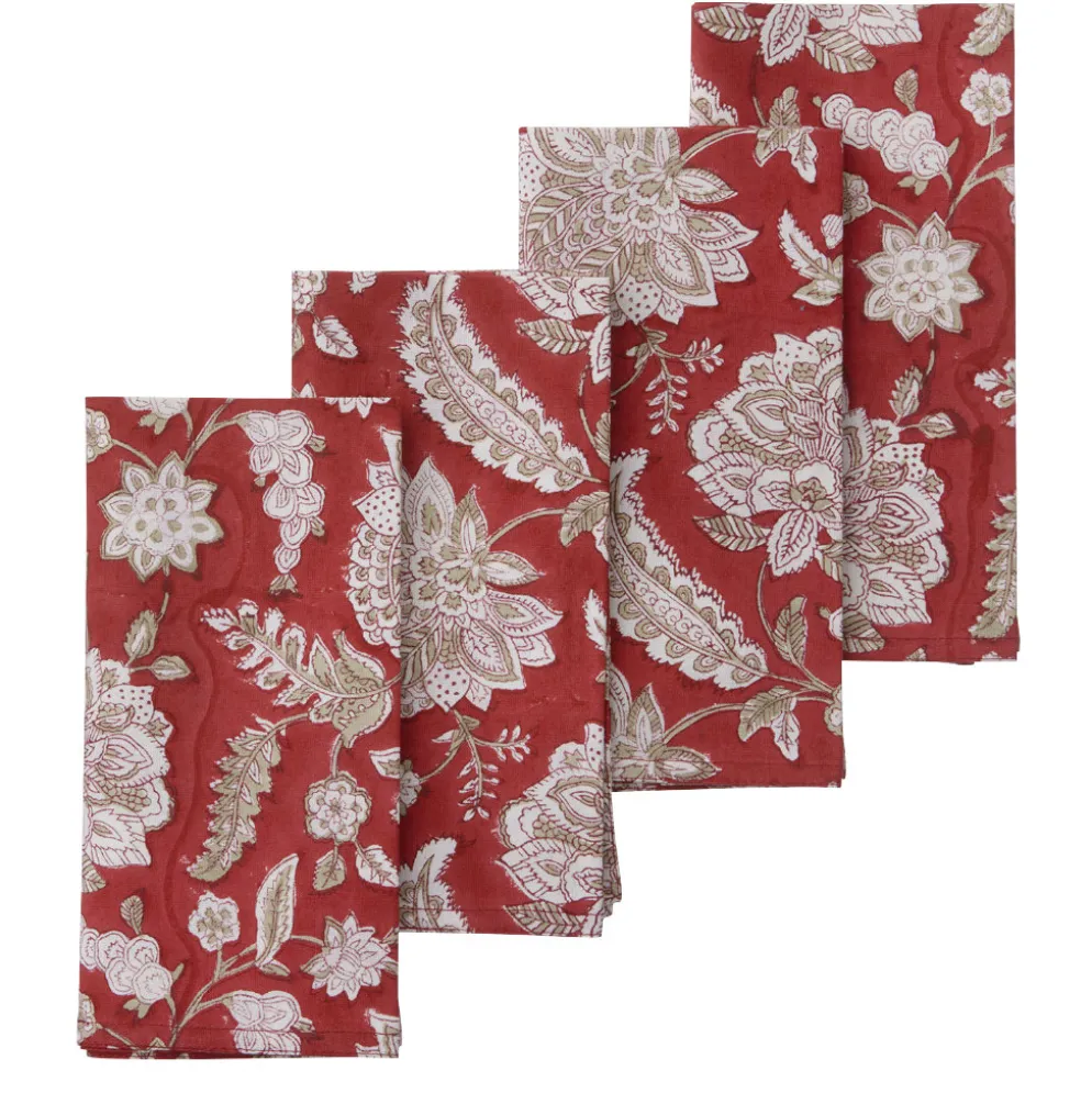 Bungalow Denmark Stoffserviette Yamini Raspberry 4er-Set