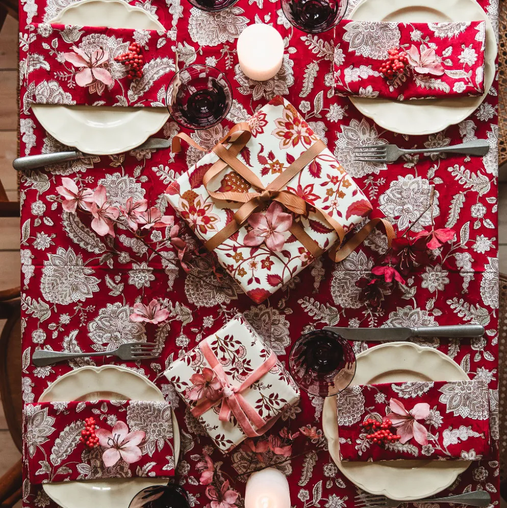 Bungalow Denmark Stoffserviette Yamini Raspberry 4er-Set