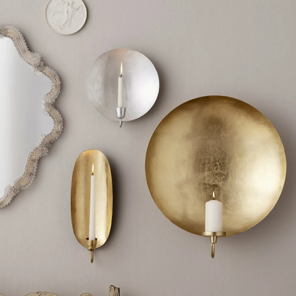 Bungalow Denmark Wandlicht Kerzenhalter Golden Round