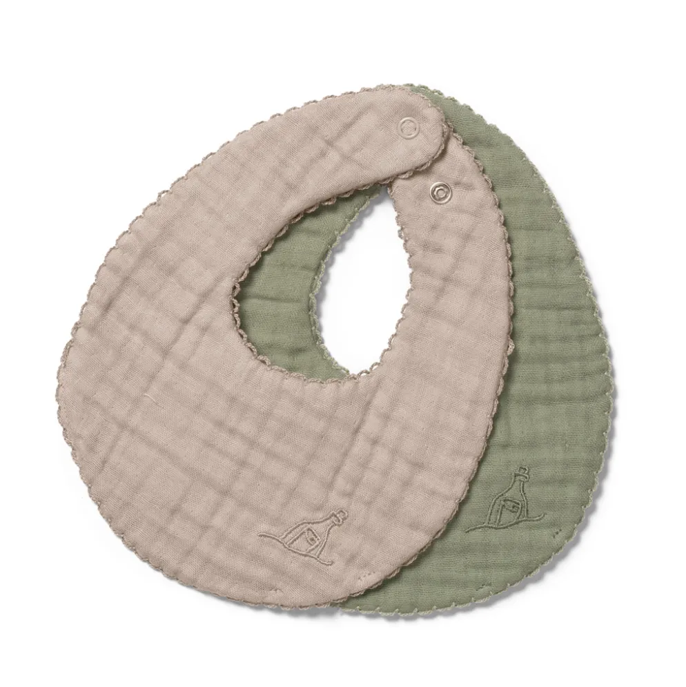 Dear April Koa Lätzchen Forest Green/Little Mouse 2er-Set