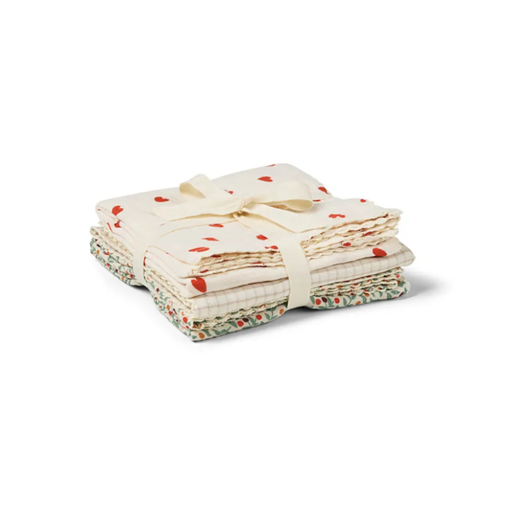 Dear April Mio Musselintuch Mini Check / Little Love Forest Berries 3er-Set