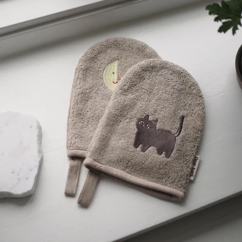 Dear April Paw Waschhandschuh Moon Cat 2er-Set