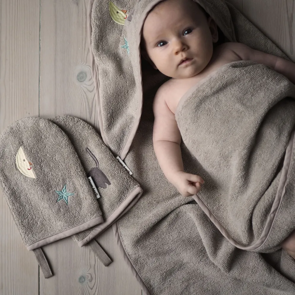 Dear April Petal Baby Kapuzenhandtuch Moon Cat