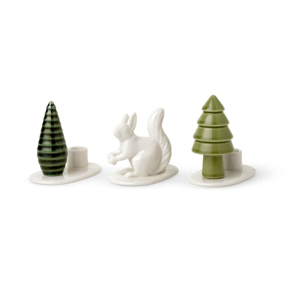 Dottir Nordic Design Kerzenhalter Winter Stories Squirrel 3er-Set