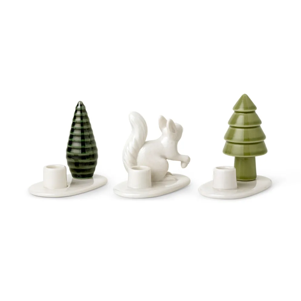 Dottir Nordic Design Kerzenhalter Winter Stories Squirrel 3er-Set