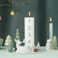 Dottir Nordic Design Kerzenhalter für Blockkerze Winter Stories Deer & Fawn