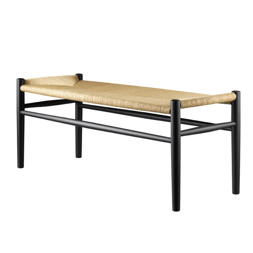 FDB Møbler J83B Bank Buche Schwarz/Natur Nordic Swan Ecolabel