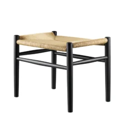 FDB Møbler J83 Hocker Schwarz/Natur Nordic Swan Ecolabel