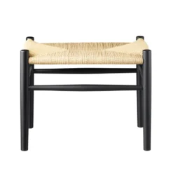 FDB Møbler J83 Hocker Schwarz/Natur Nordic Swan Ecolabel