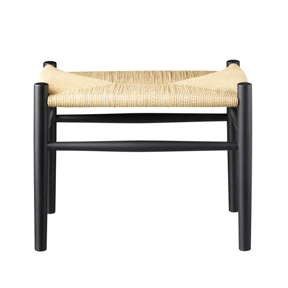 FDB Møbler J83 Hocker Schwarz/Natur Nordic Swan Ecolabel