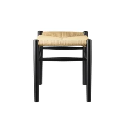 FDB Møbler J83 Hocker Schwarz/Natur Nordic Swan Ecolabel