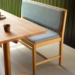 FDB Møbler J176 Sønderborg Bank Eiche/Natur Ploegwool Blue