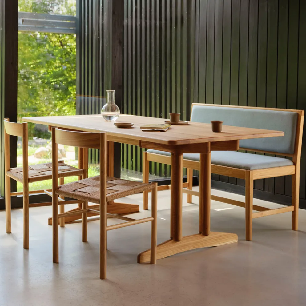 FDB Møbler J176 Sønderborg Bank Eiche/Natur Ploegwool Blue