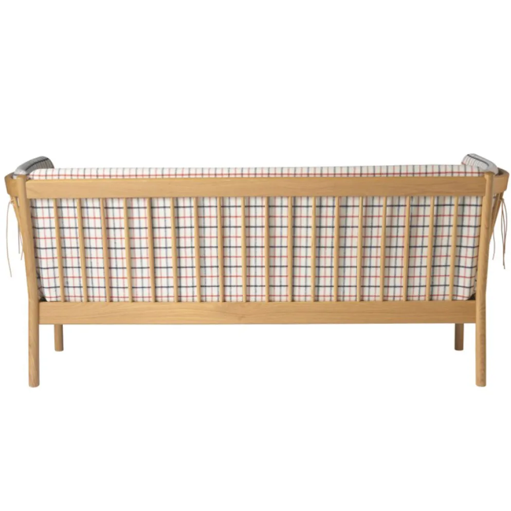 FDB Møbler J149 Sofa Natur/Rot kariert