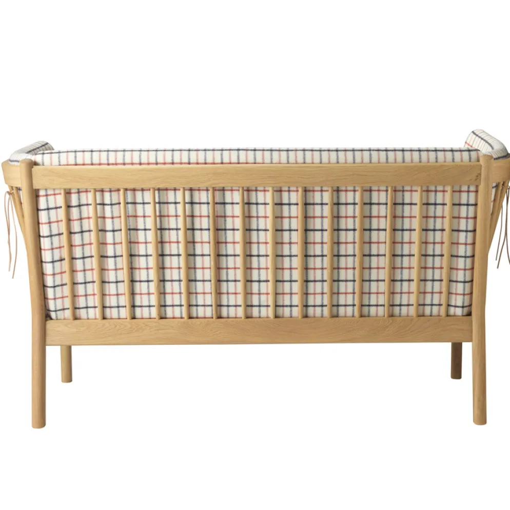 FDB Møbler J148 Sofa Natur/Rot kariert