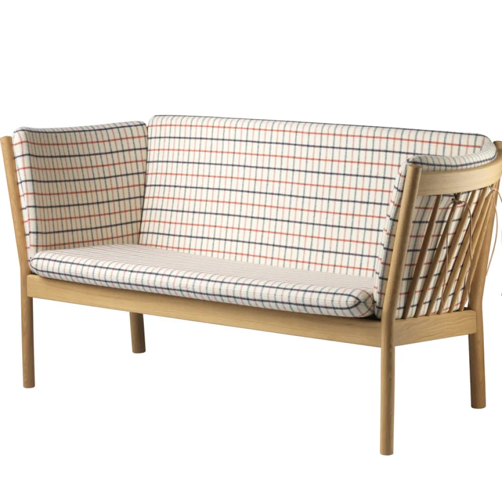 FDB Møbler J148 Sofa Natur/Rot kariert