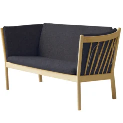 FDB Møbler J148 Sofa 2-Sitzer Eiche lackiert Dark Grey