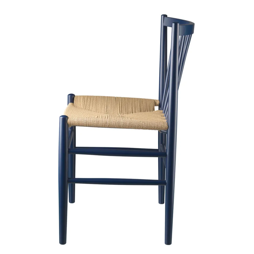 FDB Møbler J80 Stuhl Buche Steel Blue