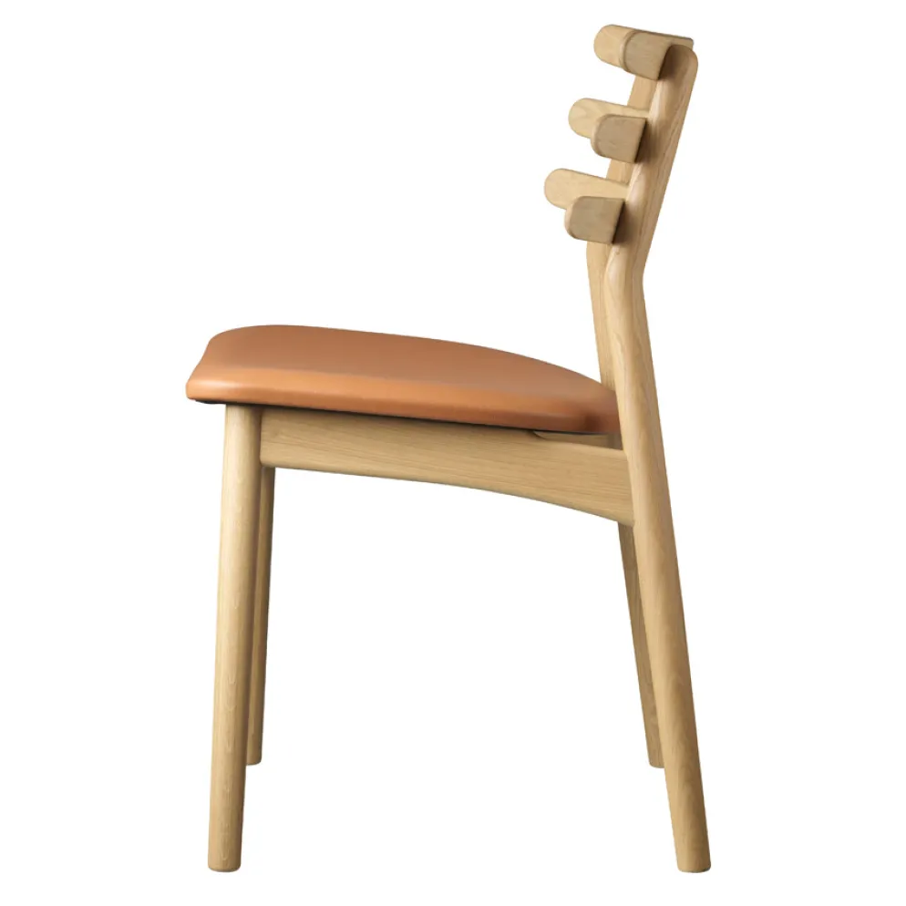 FDB Møbler J48 Stuhl Eiche /Leder Natur /Cognac