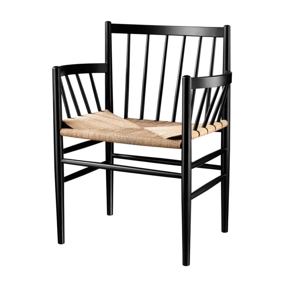 FDB Møbler J81 Stuhl Schwarz/Natur Nordic Swan Ecolabel