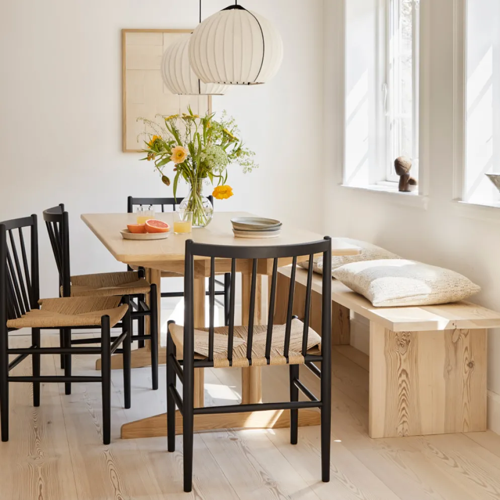 FDB Møbler J80 Stuhl Schwarz/Natur Nordic Swan Ecolabel