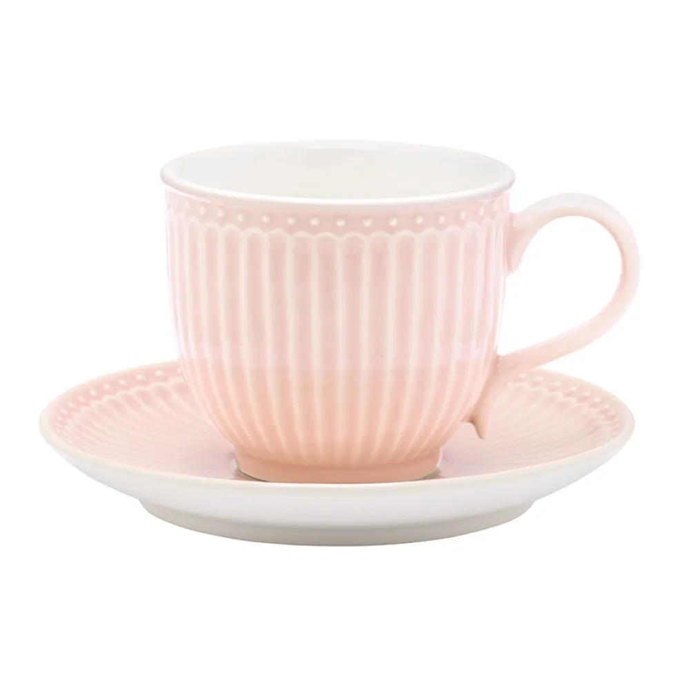 GreenGate Tasse mit Unterteller Alice Pale Pink