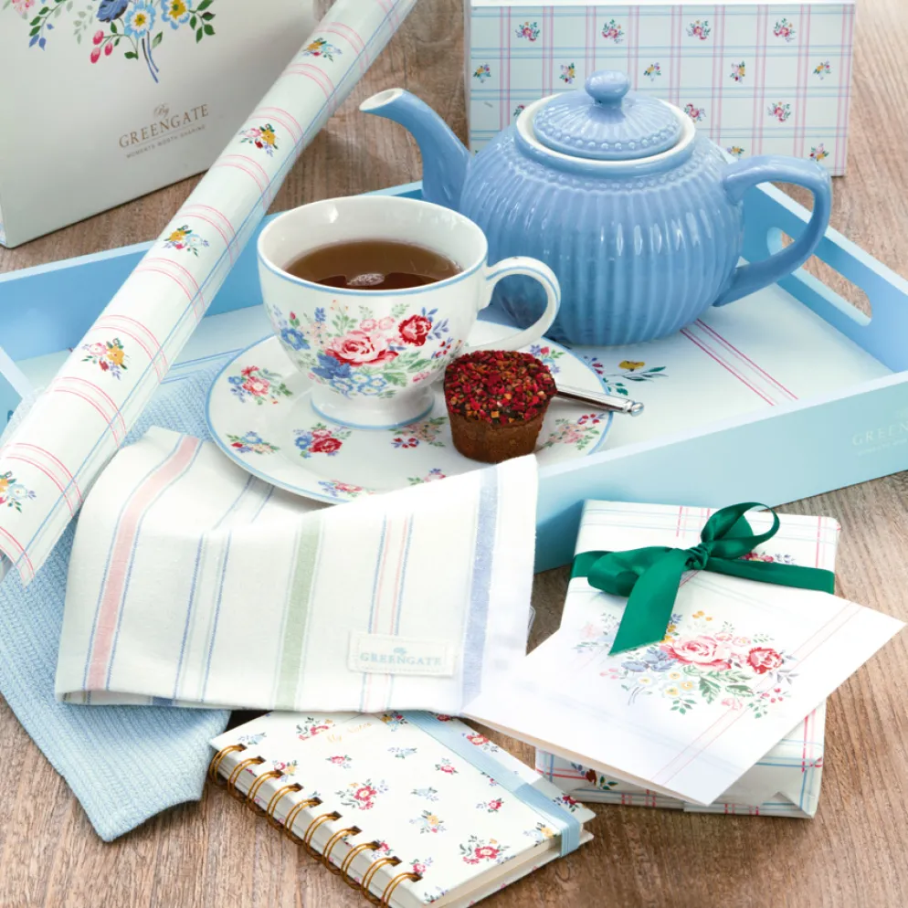 GreenGate Tasse mit Unterteller Elina white