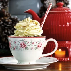 GreenGate Teekannen-Stövchen Alice Red
