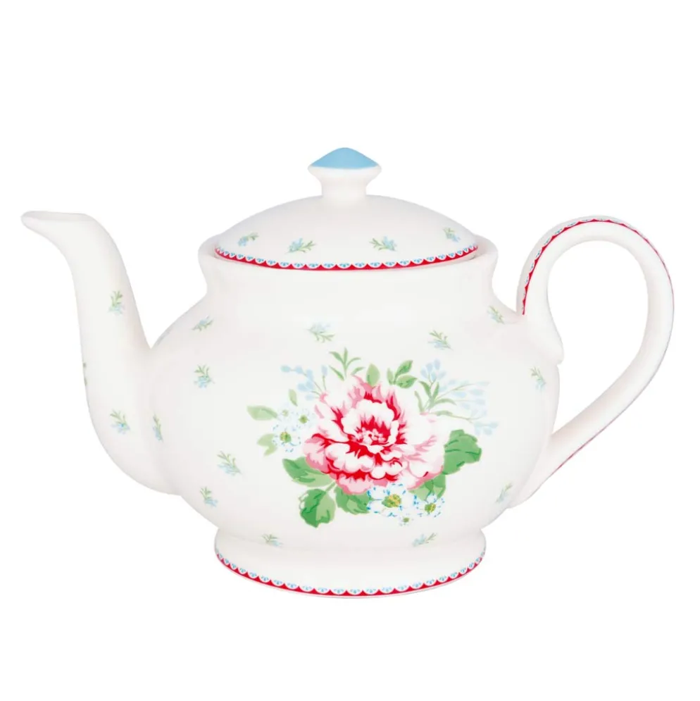 GreenGate Teekanne rund Alivia white