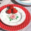 GreenGate Teller Dotty red 20,2 cm