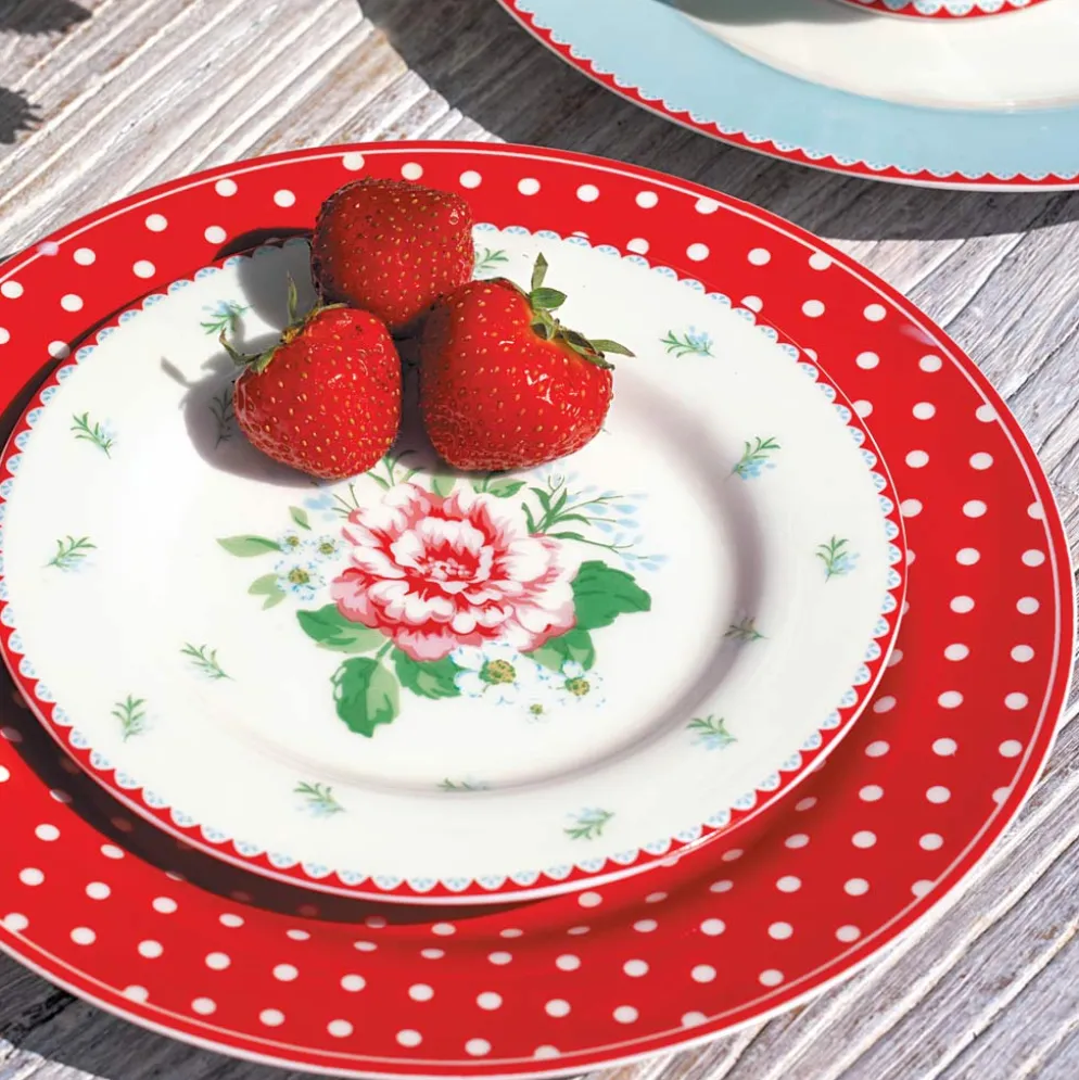 GreenGate Teller Dotty red 20,2 cm