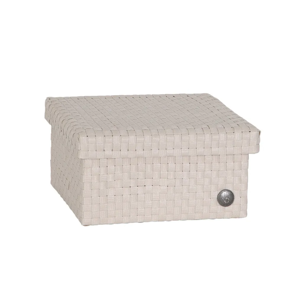 Handed By Korb mit Deckel Cube champagne medium