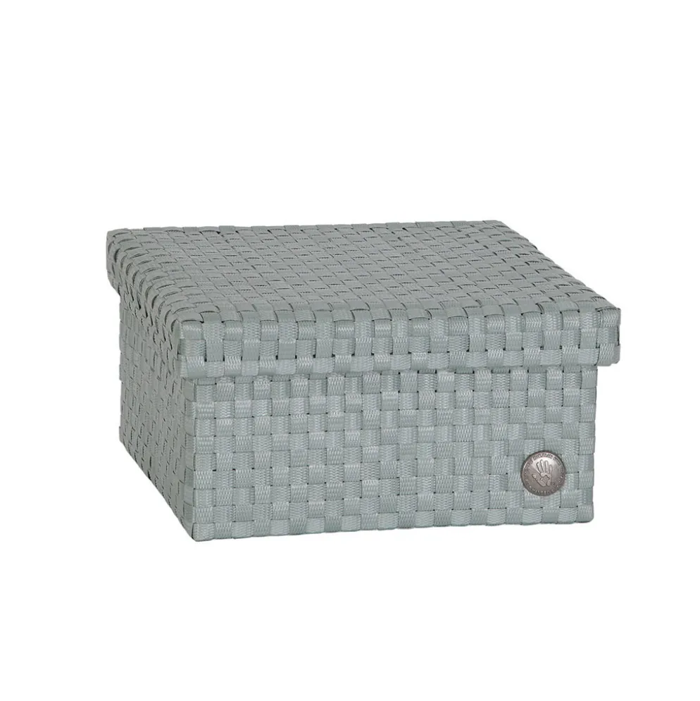 Handed By Korb mit Deckel Cube eucalyptus medium