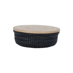 Handed By Korb Wonder Round mit Deckel Black S