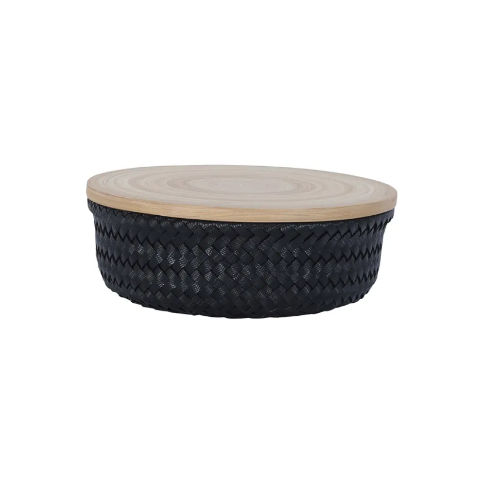 Handed By Korb Wonder Round mit Deckel Black S