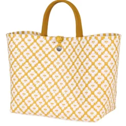 Handed By Shopper Motif White/Mustard